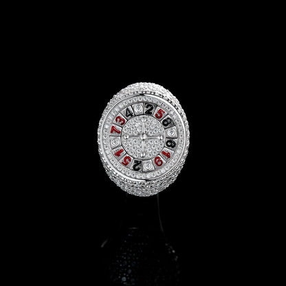 IC Premium VVS Moissanite  Roulette Gambling Ring Hip Hop Bust Down Iced Out Ring For Everyday IC_R1030