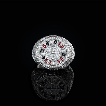 IC Premium VVS Moissanite  Roulette Gambling Ring Hip Hop Bust Down Iced Out Ring For Everyday IC_R1030