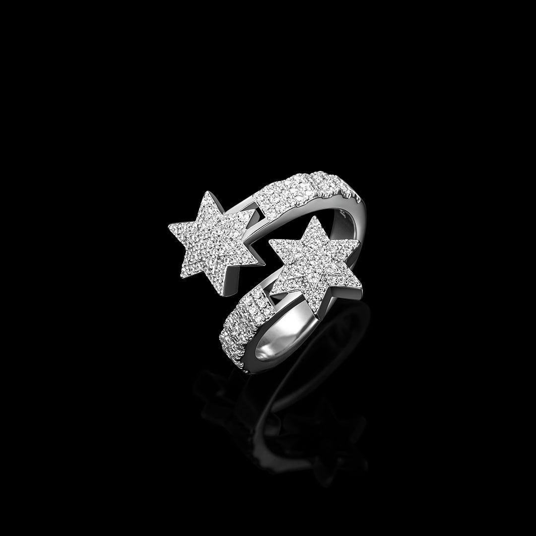 IC Lavish VVS Moissanite Pentagram Star Shape Ring Hip Hop Bust Down Iced Out Ring For Everyday IC_R1031