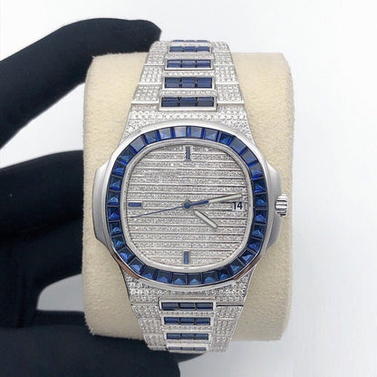 IC Luxury Baguette Unique Dial VVS Moissanite Stainless Steel Watch Hip Hop Bust Down Iced Out Watch Personalized Custom Watch  IC_PP1037