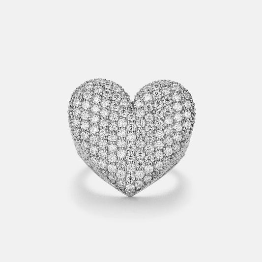 IC Luxury  VVS Moissanite Bling Blink Heart Shape Ring Hip Hop Bust Down Iced Out Ring For Everyday IC_R1024