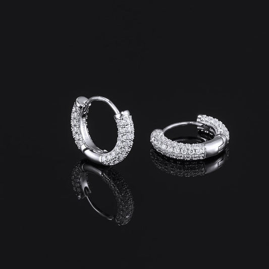 IC Beautiful VVS Moissanite Hoop Earring Hip Hop Iced Out Bust Down Earring For Everyday IC_SE1004