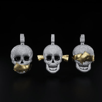 IC Gorgeous VVS Moissanite Skull Pendant  Hip Hop Iced Out Bust Down Pendant For Everyday IC_P1022