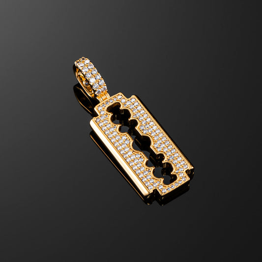 IC Luxury VVS Moissanite  Double Edge Razor Pendant Hip Hop Iced Out Bust Down Pendant For Everyday IC_P1009