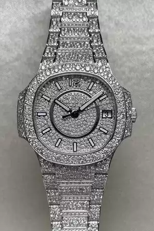 IC Classic Unique Dial VVS Moissanite Stainless Steel Watch Hip Hop Bling Blink Fully Iced  Watch  IC_PP1019