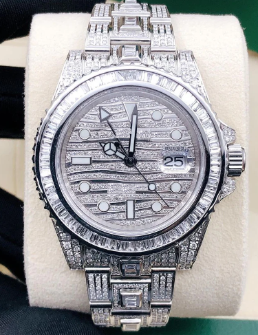 IC Classic Baguette Unique Dial VVS Moissanite Stainless Steel Watch Hip Hop Bust Down Fully Iced Watch  IC_1028