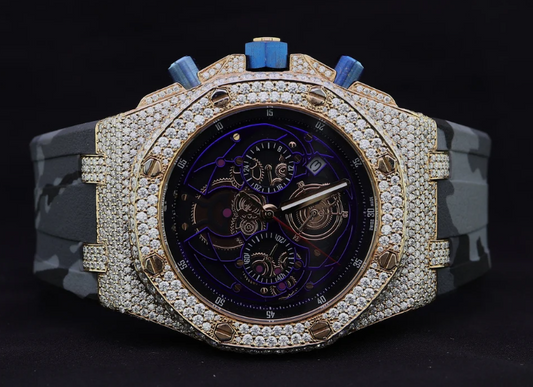 IC Luxury VVS Moissanite Round Dial Watch Bust Down Iced Out Bling Blink Watch Personalized Watch  IC_AP1028