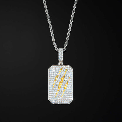 IC Lavish VVS Moissanite Silver Claw Scratch Pendant In Yellow Gold Hip Hop Iced Out Bust Down Pendant For Everyday IC_P1023