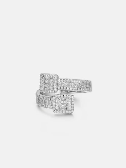 IC Lavish VVS Moissanite  Baguette Ring Hip Hop Bust Down Iced Out Ring For Everyday IC_R1003