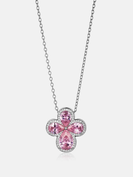 IC Classic VVS Moissanite Pink Moissanite Four Leaf Clover Pendant Hip Hop Iced Out Bust Down Pendant For Everyday IC_P1003