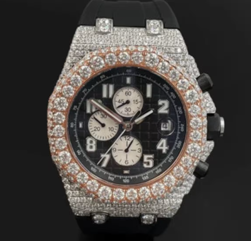 IC Classic Numeric Dial VVS Moissanite Watch Bust Down Iced Out Bling Blink Watch Personalized Custom Watch  IC_AP1059