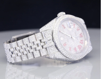 IC Luxury 31MM Roman Dial VVS Moissanite Stainless Steel Watch Hip Hop Fully Iced Bust Down Watch  IC_1013