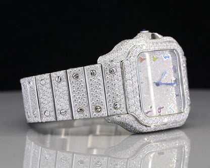 IC Premium Arabic Dial VVS Moissanite Stainless Steel Watch Hip Hop Blink Bling Fully Iced Bust Down Watch IC_C1012