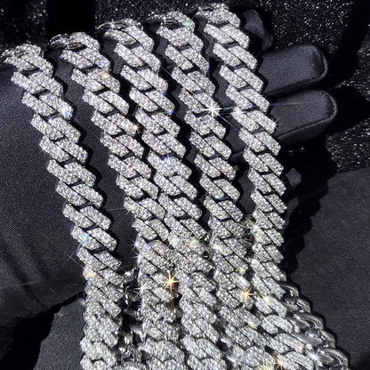 IC Luxury VVS Moissanite 16MM  Cuban Link Chain Hip Hop Iced Out Bust Down Chain For Everyday IC_CB1011
