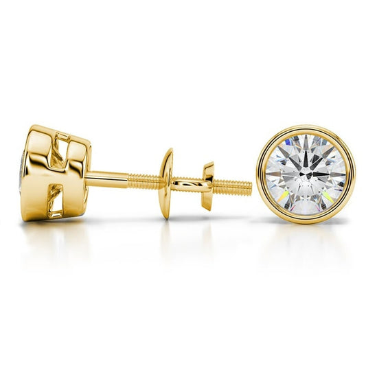 IC Premium VVS Moissanite Bezel Set Moissanite Stud Earrings Hip Hop Bust Down Studs IC_SE1047